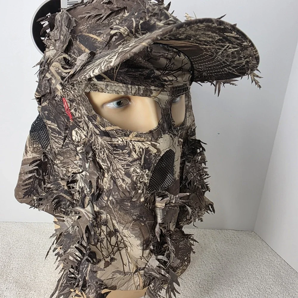 Game Face Gear Leafy Realtree Hat Quick Camo Face Mask Cap Strapback Hunter NEW